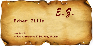 Erber Zilia névjegykártya